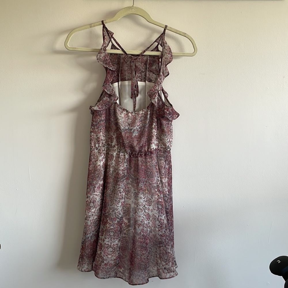 Bcbgeneration Mauve Mist Print Ruffled Halter Dre… - image 2